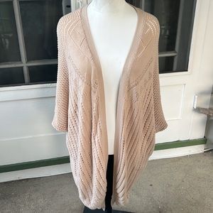 Open Knit Cardiagn in Tan Size M